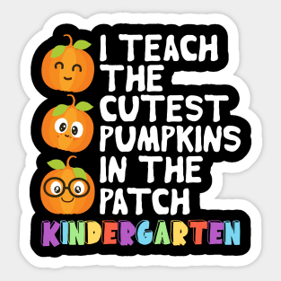 I Teach The Cutest Pumpkins In The Patch Kindergarten Sticker